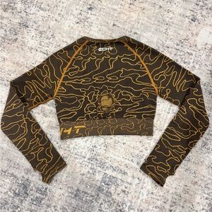 ECHT Camo Patterned Top in Brown and Gold